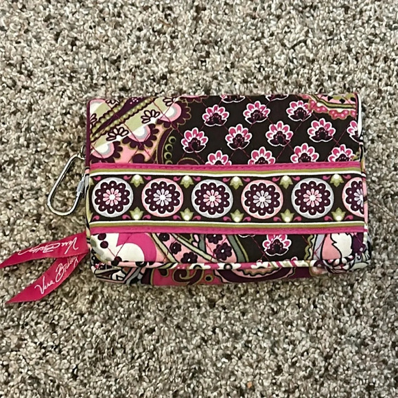Vera Bradley Very Berry Wallet Ret. 2012 Kiss Lock Coin Zip Pocket ID Keychain - Picture 12 of 12